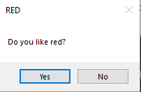 message box displays yes and no buttons.